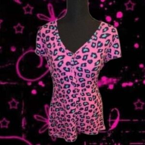 Pink Leopard Print Romper